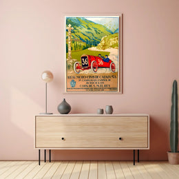 Vintage Spanish Auto Cycling Championship Art Print Decor