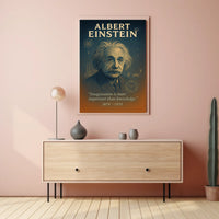Albert Einstein Vintage Science Poster with Inspirational Quote