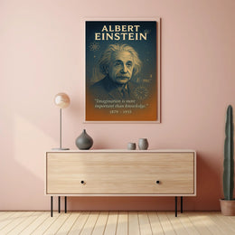 Albert Einstein Vintage Science Poster with Inspirational Quote