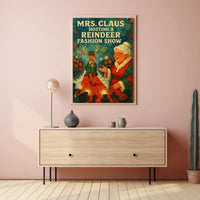 Whimsical Reindeer Fashion Show: Festive Pop Culture Poster