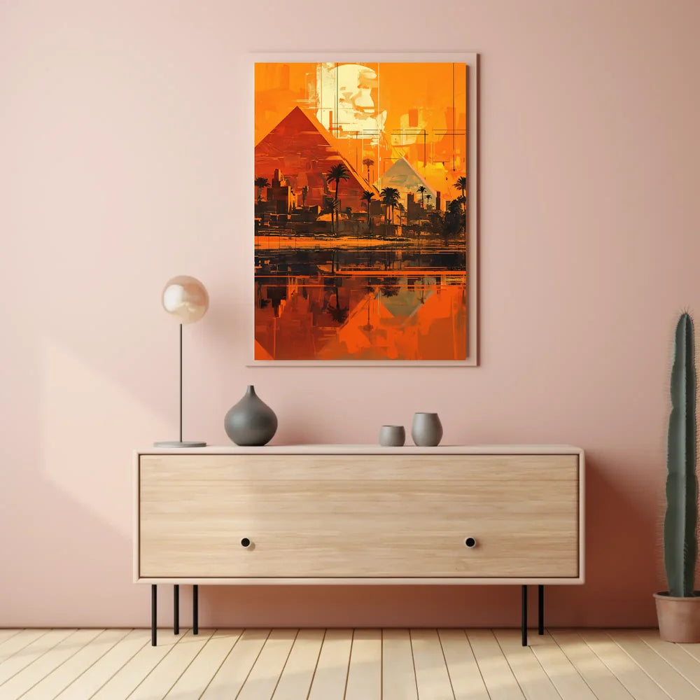 Ancient Egyptian Pyramids Abstract Art Poster Print
