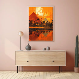 Ancient Egyptian Pyramids Abstract Art Poster Print
