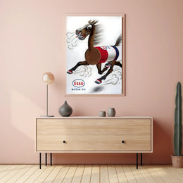 Esso Motor Oil Horse Travel Poster Art Print