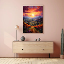Sunset Over The Vineyard Poster
