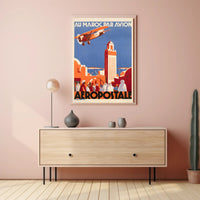 Vintage Moroccan Air Travel Promotion Travel Poster