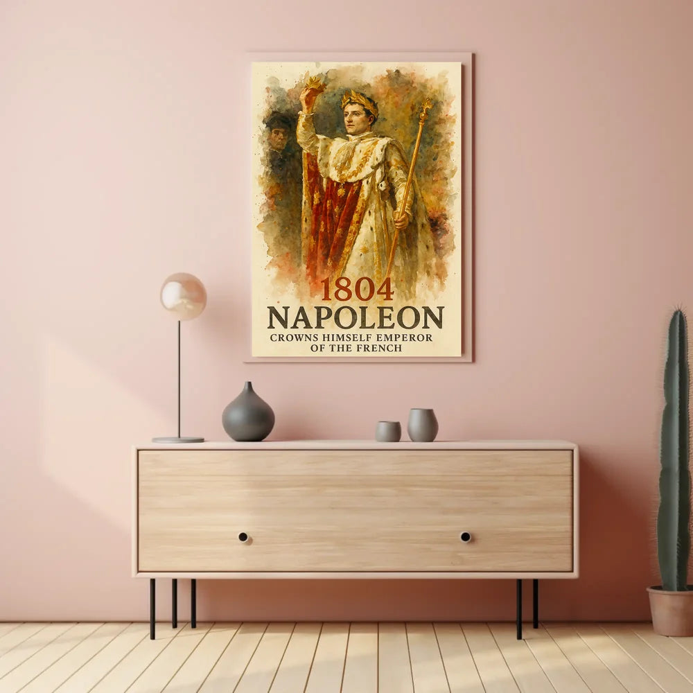 Napoleon Crowning Himself Emperor Historic Art Poster