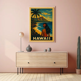 Hawaii Vintage Travel Poster