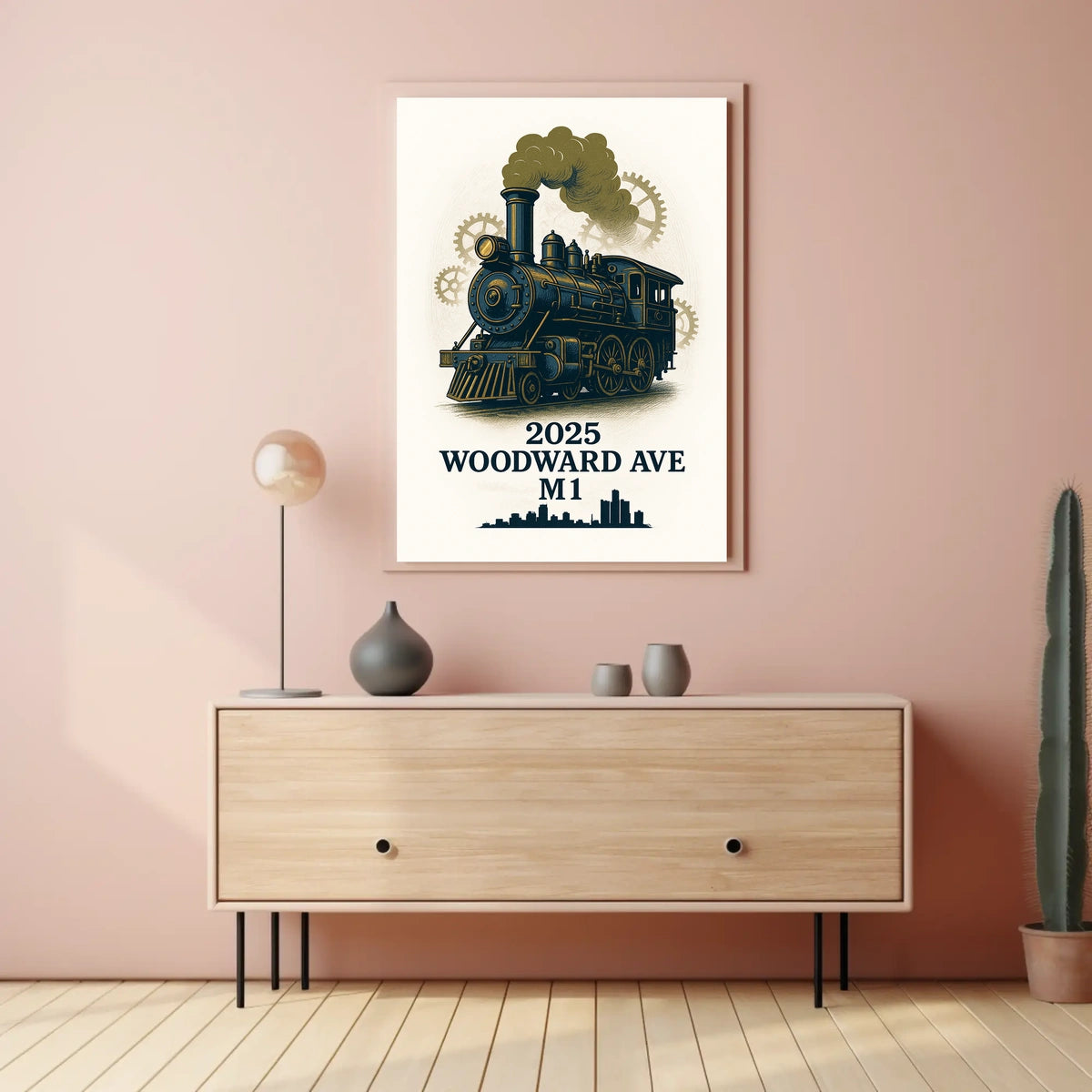 Woodward Ave Steam Engine Poster Poster