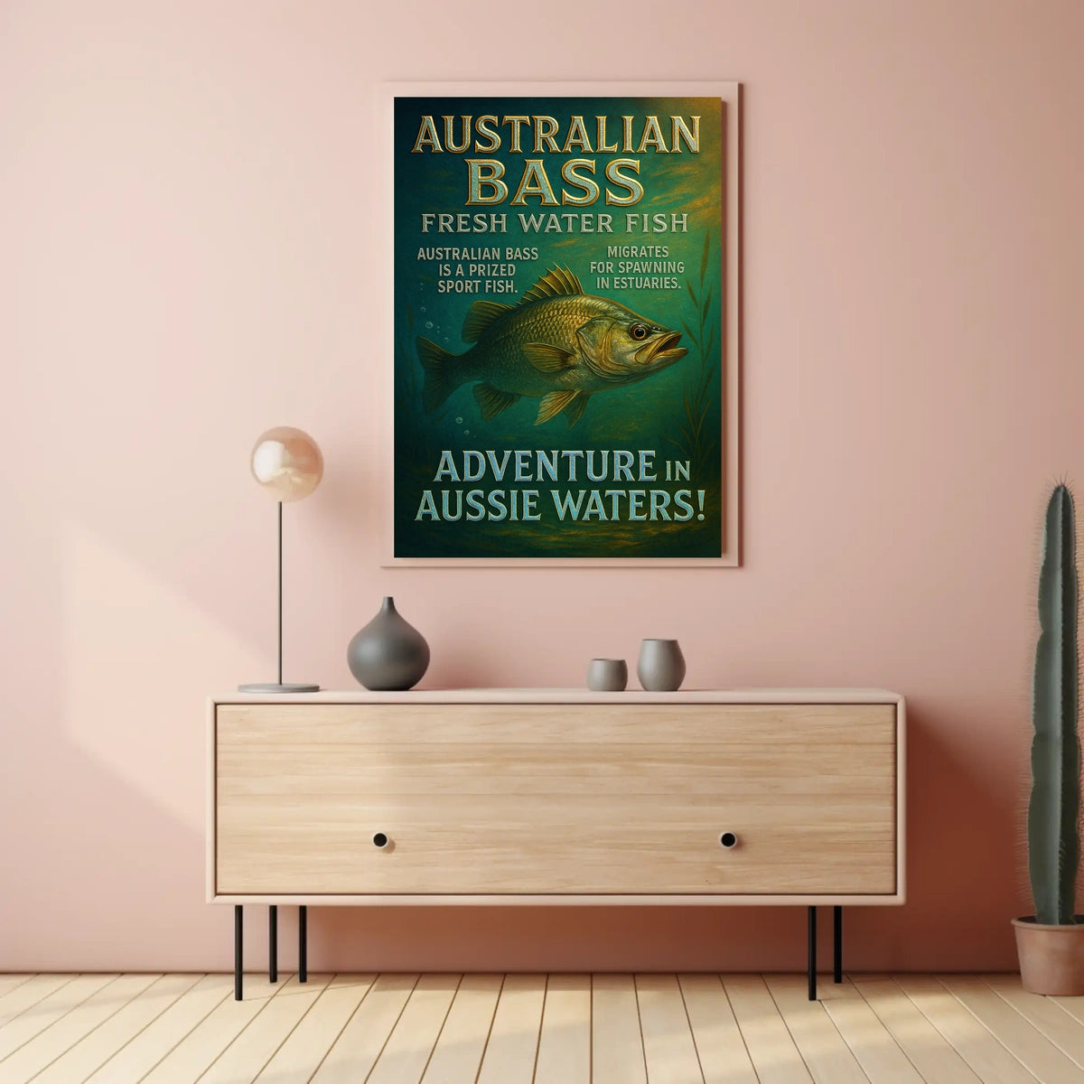 Adventure in Aussie Waters Australian Bass Poster