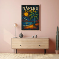 Naples Florida Poster Wall Art Coastal Beach Decor