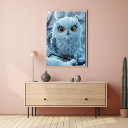 Majestic Snowy Owl Photorealistic Winter Poster PosterGoat