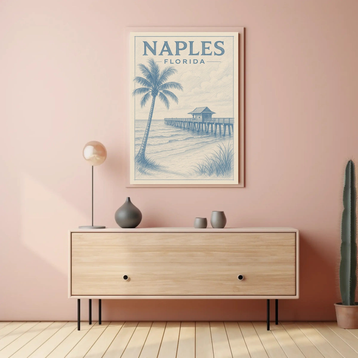 Naples Florida Coastal Serenity Poster Wall Art 18x24