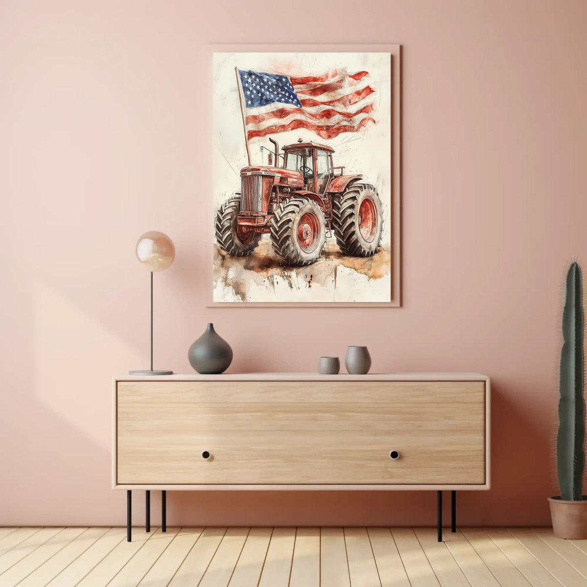 old fashioned farm tractor Poster