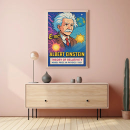 Albert Einstein Relativity Vintage Science Poster