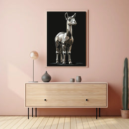 Polygonal Llama Abstract Poster: Artistic, Modern Animal Design