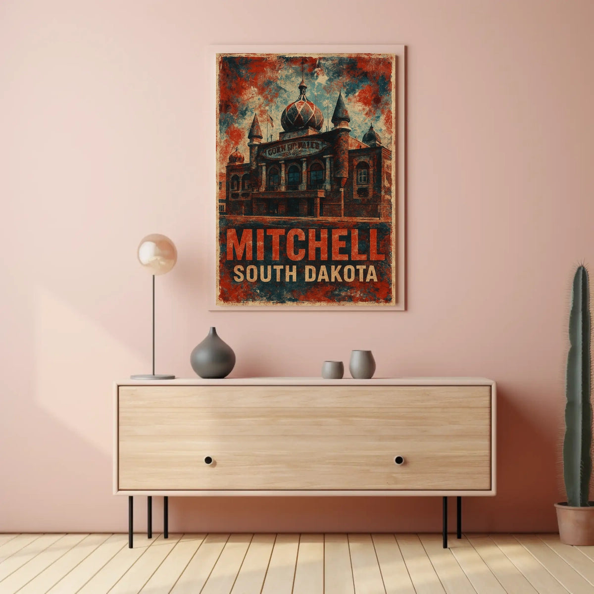 Mitchell South Dakota Scenic Vintage Wanderlust Poster