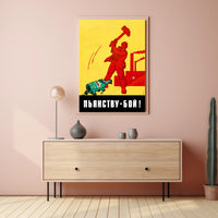 Soviet Anti-Alcohol Propaganda: Vintage Bold Design Poster