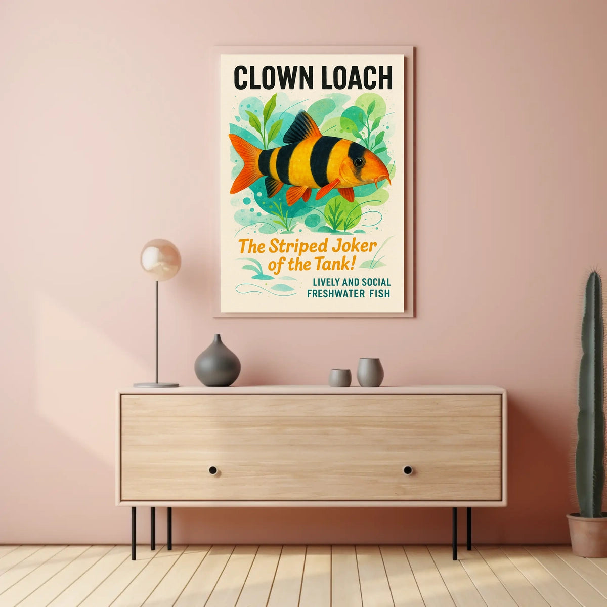 Clown Loach The Striped Joker of the Tank Poster