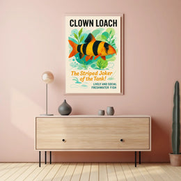 Clown Loach The Striped Joker of the Tank Poster