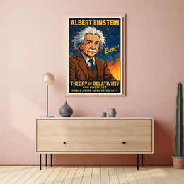 Albert Einstein Relativity Theory Vintage Science Wall Art Home Office Decor Poster