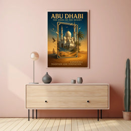 Abu Dhabi's Jewel Architectural Serenity Travel Poster