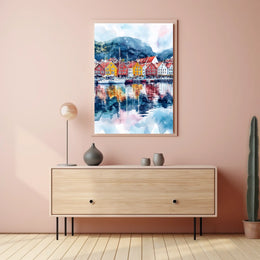 Norway Bergen Bryggen Waterfront Poster