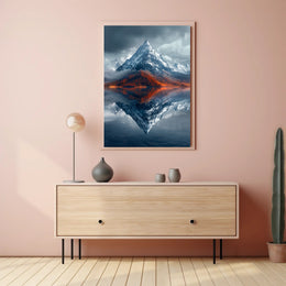 Mountain Reflection Landscape Art Print - National Park Poster PosterGoat