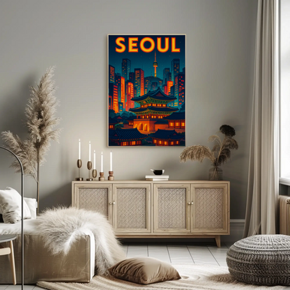 Seoul Palace and Tower Skyline Poster