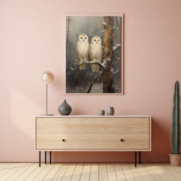Winter Owls Poster