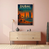 Dubai Skyline Poster Dream Travel Art For Home Decor Lovers