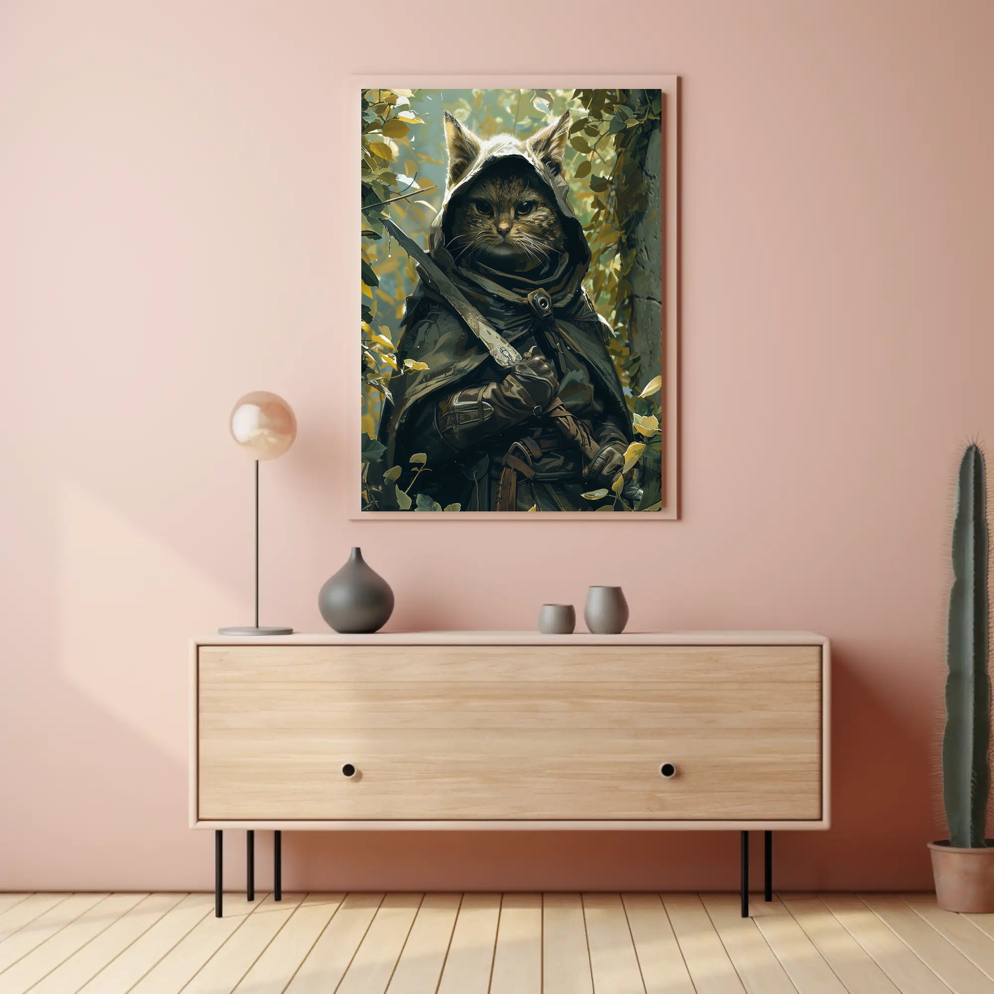 The Enigmatic Feline Adventurer Poster PosterGoat