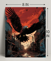 Majestic Eagle In Urban Ruins Poster PosterGoat