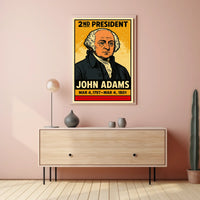 John Adams 2nd President of the United States Inked Comic Style Poster