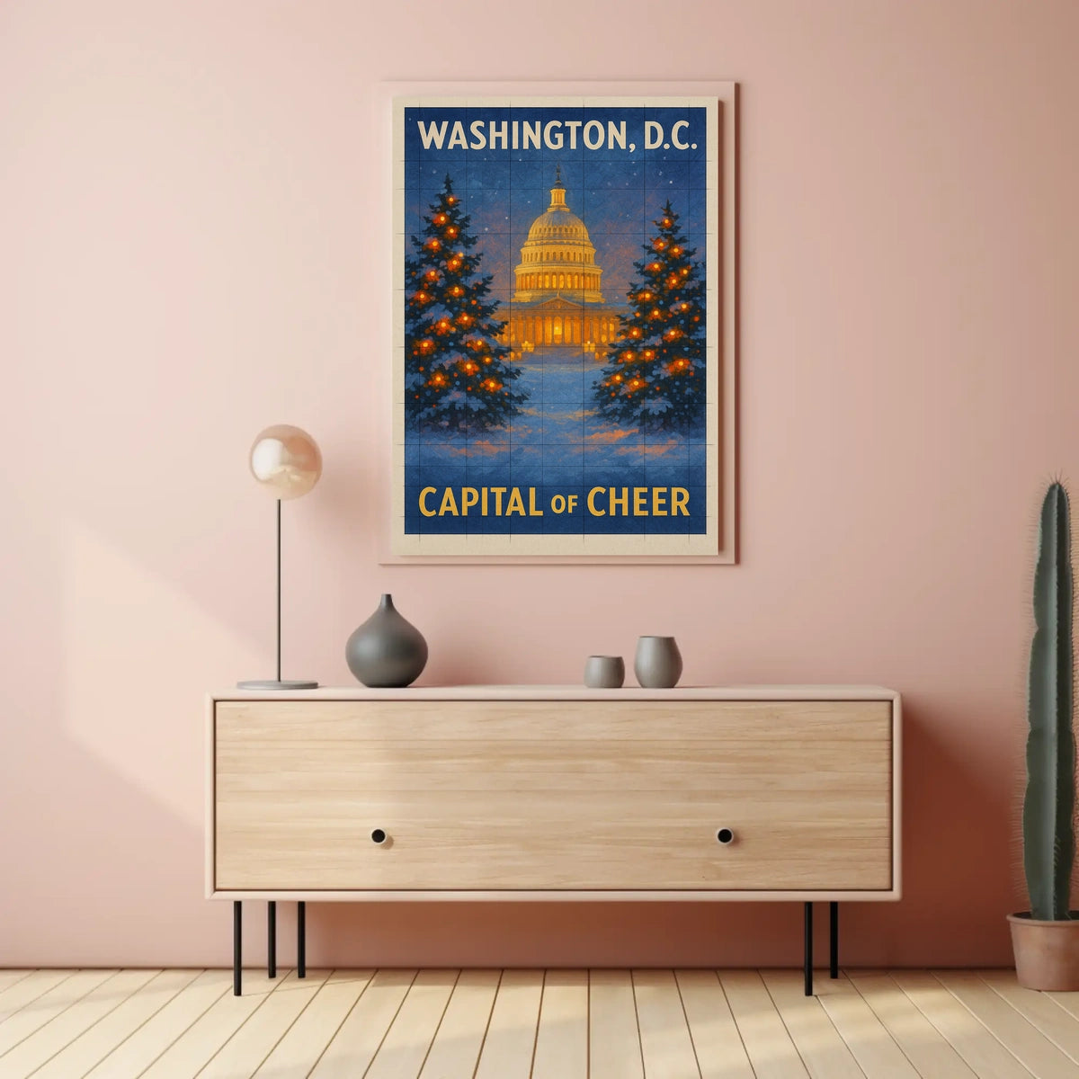 Washington DC Capitol Cityscape Architecture Landmarks Poster
