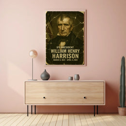 William Henry Harrison 9th President of the United States Damaged Photograph Poster