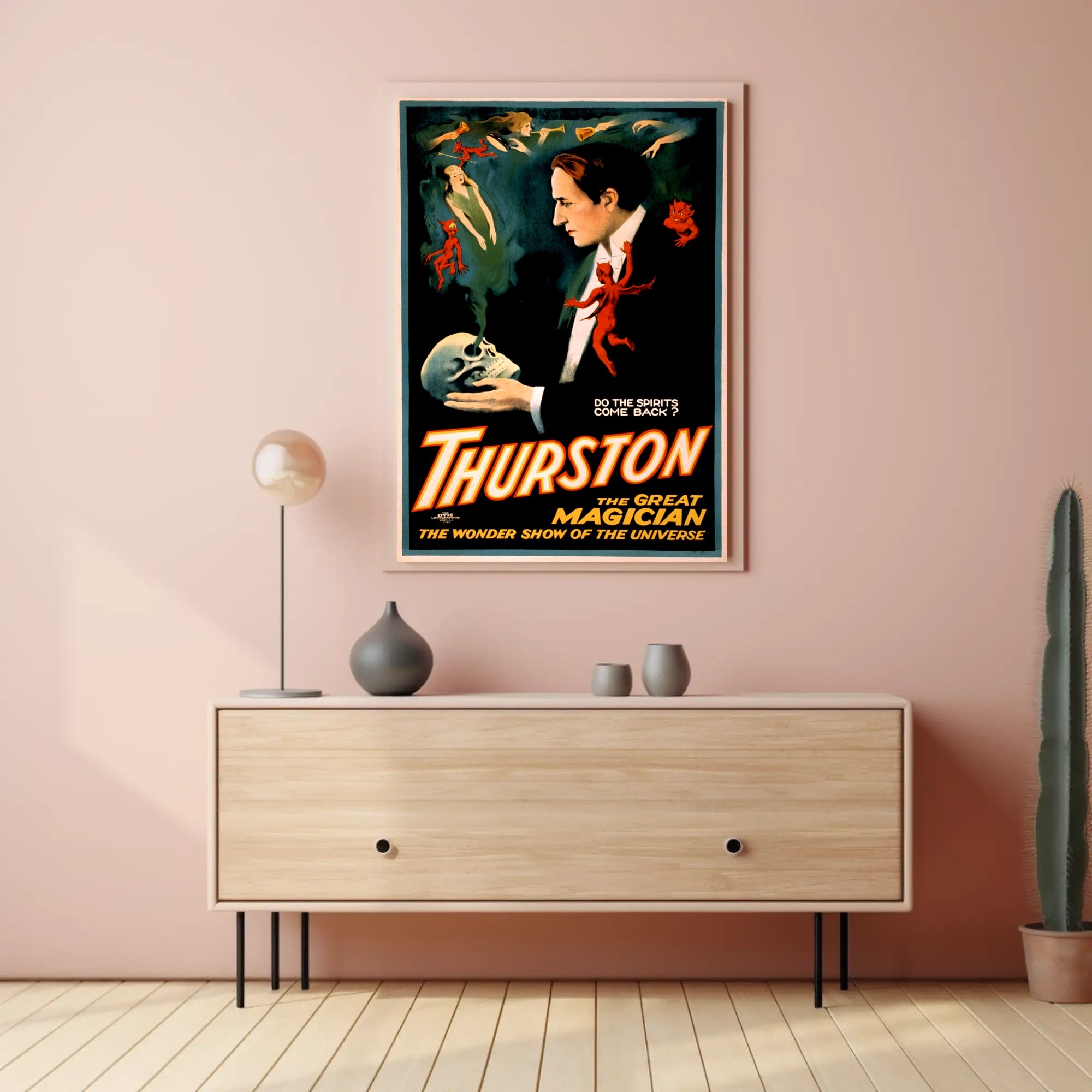 Thurston Magician Vintage Poster with Mystical Supernatural Theme