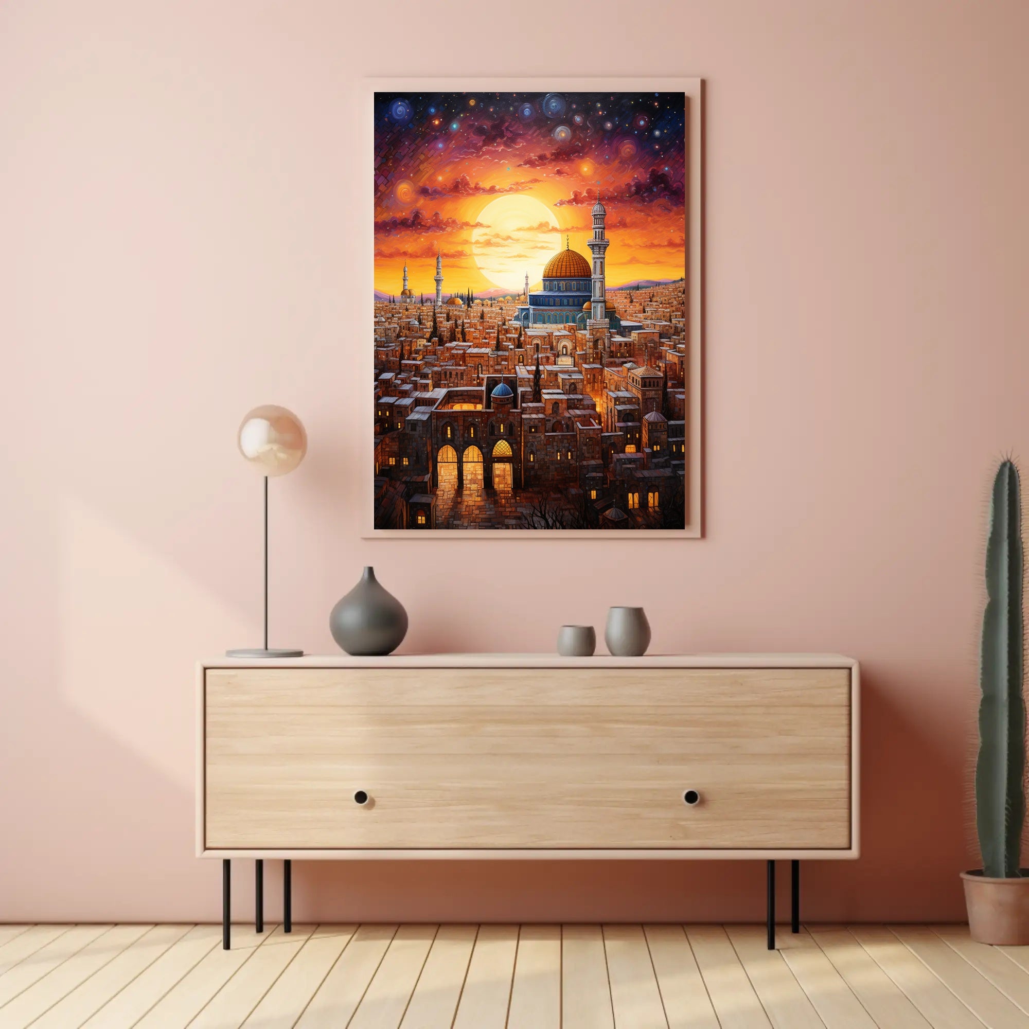 Sunset Over The Ancient City Poster