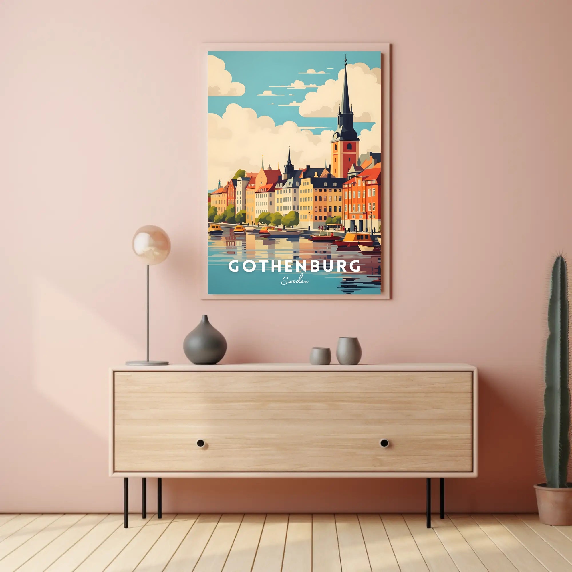 Gothenburg Cityscape Travel Poster