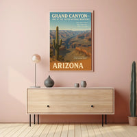 Grand Canyon Vintage Travel Aesthetic Poster
