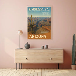 Grand Canyon Vintage Travel Aesthetic Poster