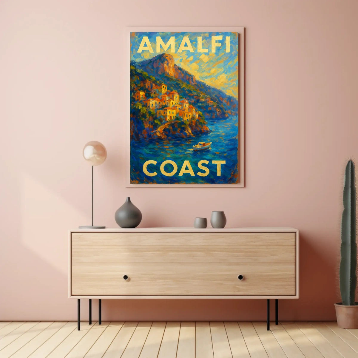 Amalfi Coast Poster Wall Art Coastal Decor Italy 18x24 Inches