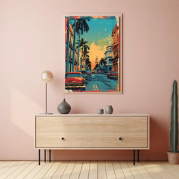 Havana Retro Street Scene Pop Art Poster