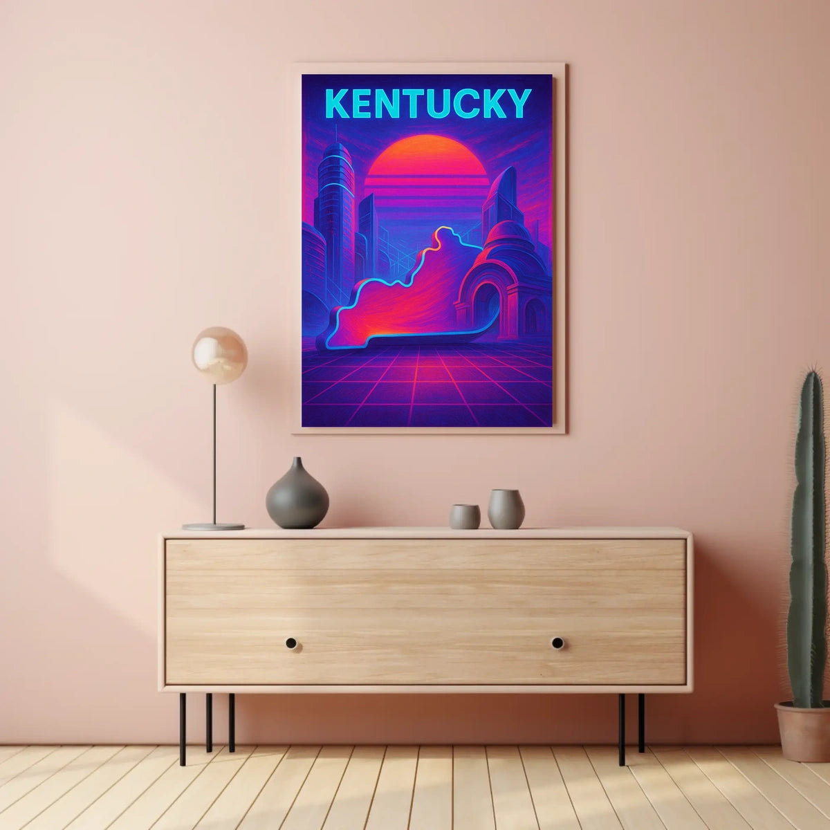 Kentucky A Neon Dreamscape Poster