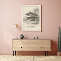 Ohio Architectural Sketch Poster