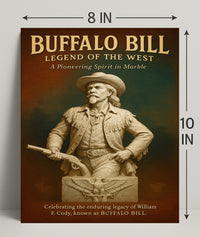 Buffalo Bill Marble Statue Poster Vintage Wall Art