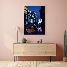 Night Market Scene Poster PosterGoat