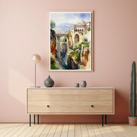 Serene Cliffside Retreat Poster PosterGoat