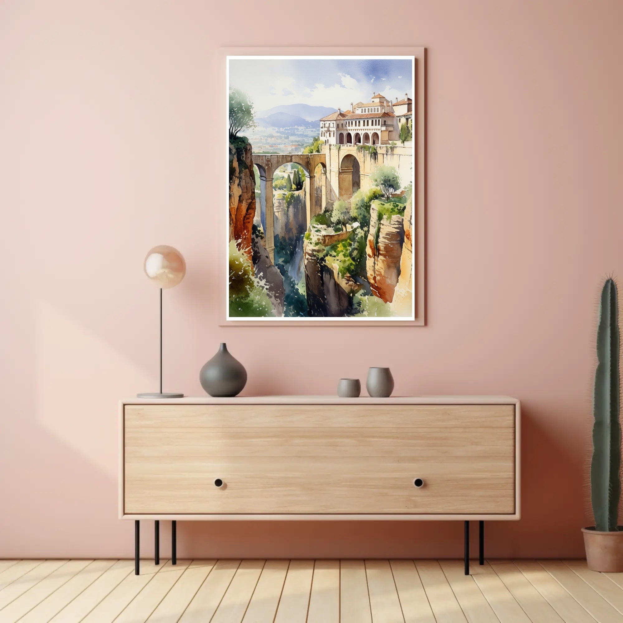 Serene Cliffside Retreat Poster PosterGoat