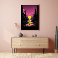 Surreal Dreamscape Reflective Horizon Fantasy Art Poster