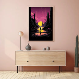 Surreal Dreamscape Reflective Horizon Fantasy Art Poster
